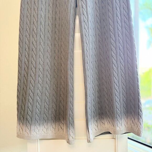 Sack's 100% Cotton Cable Knit Sweater Wide Leg Pants in Gray Ombre size M/L - Picture 6 of 11